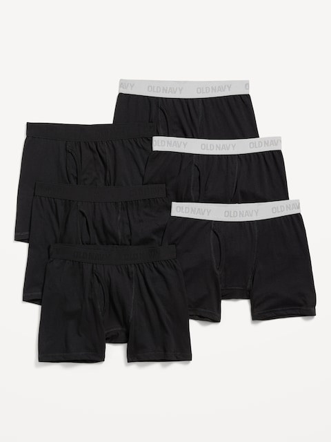 Caleçon boxeur uni pour garçon (paquet de 6) - Noir De Jais