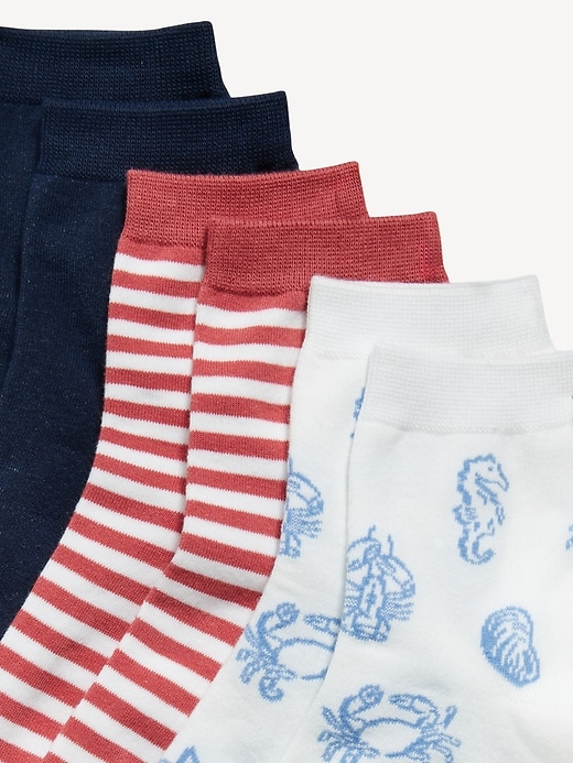 Image number 2 showing, Novelty Quarter Crew Socks 3-Pack for Women