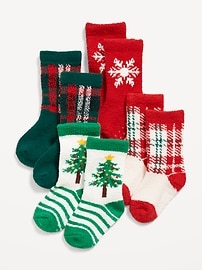 L'image numéro 1 présente Chaussettes douillettes des Fêtes unisexes pour Tout-petit et Bébé (paquet de 4)