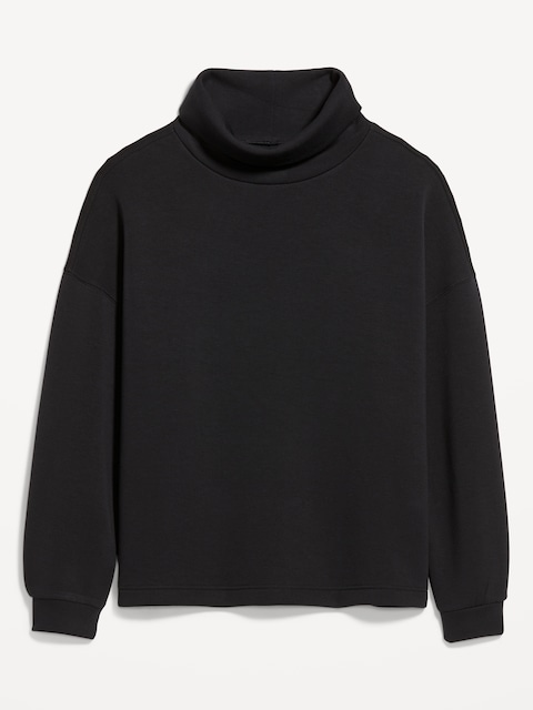 Bounce Fleece Funnel Neck Tunic - Black Jack