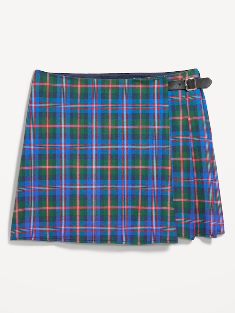 Jupe portefeuille à plis courte à taille haute à boucle