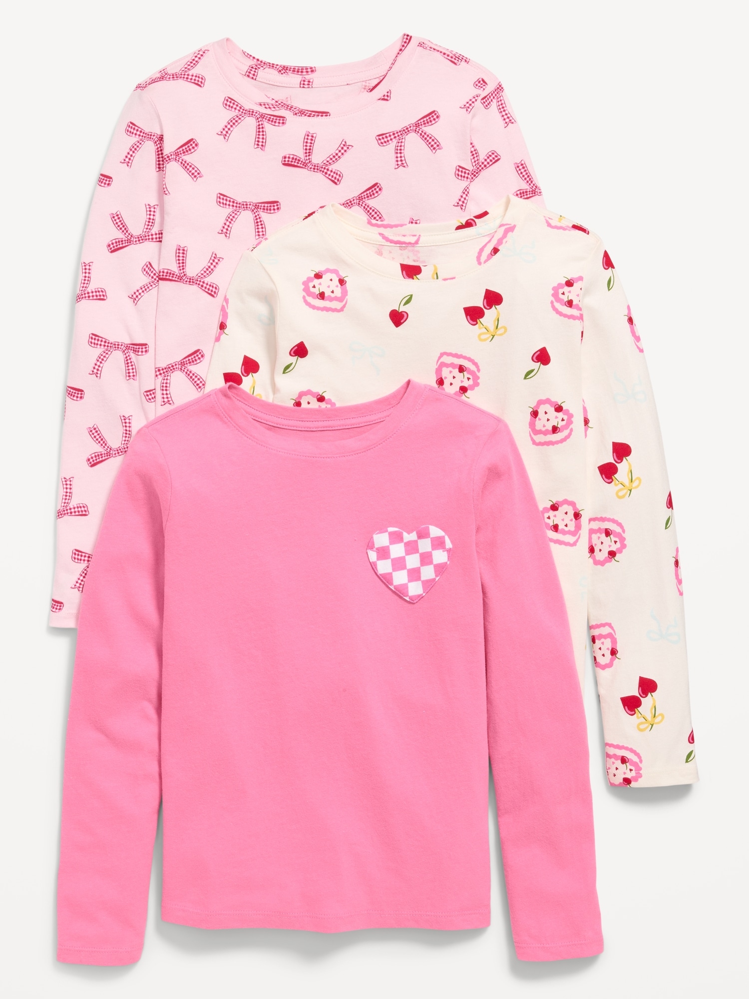 Softest Long-Sleeve T-Shirt 3-Pack for Girls