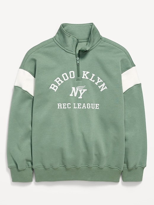 Image number 2 showing, Oversized Graphic Quarter-Zip Sweatshirt for Boys