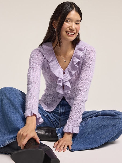 Image number 3 showing, Old Navy x Anna Sui Ruffle Cardigan Sweater
