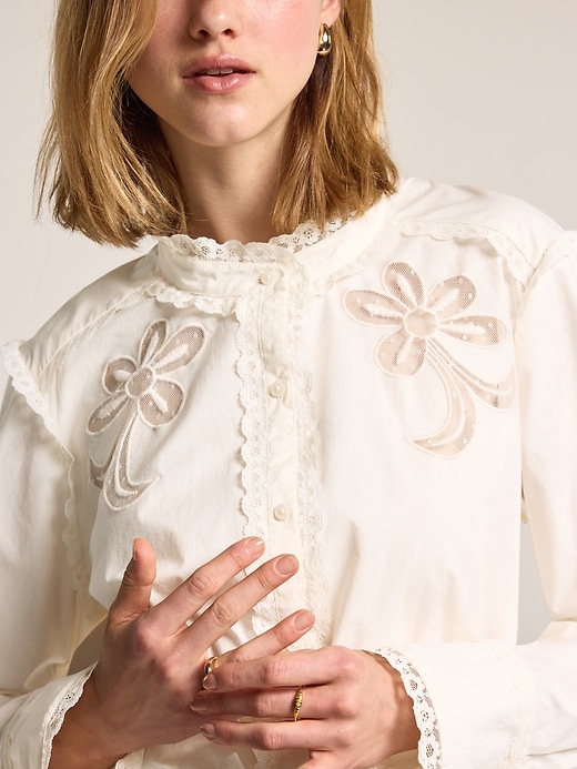 Image number 4 showing, Old Navy x Anna Sui Button-Down Applique Top