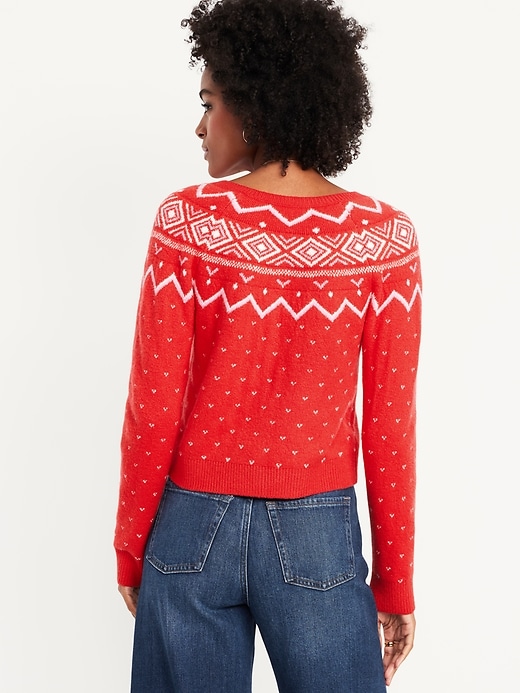 Image number 2 showing, SoSoft Cropped Fair Isle Cardigan Sweater