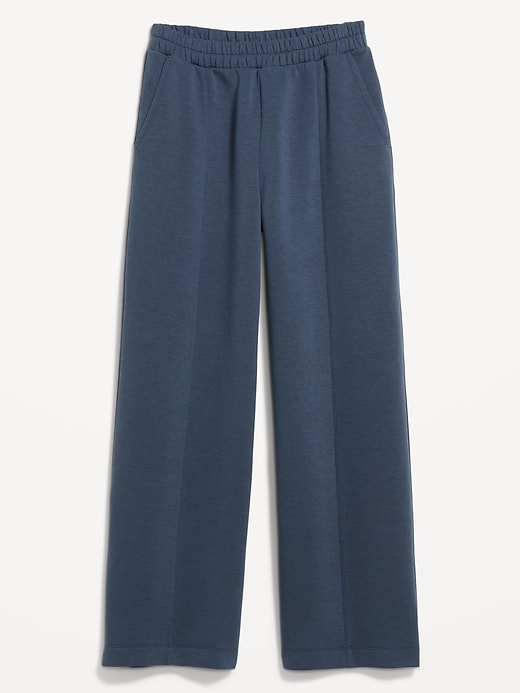 L'image numéro 5 présente Pantalon jambe large à taille haute en molleton qui reprend sa forme