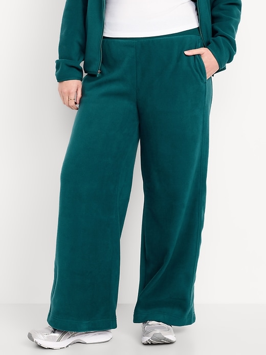 L'image numéro 4 présente Pantalon à jambe ultra-large à taille très haute en micromolleton