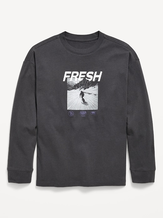 Image number 1 showing, Oversized Long-Sleeve Graphic T-Shirt for Boys