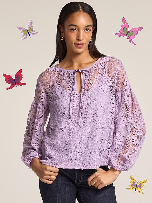 Image number 1 showing, Old Navy x Anna Sui Lace Applique Top