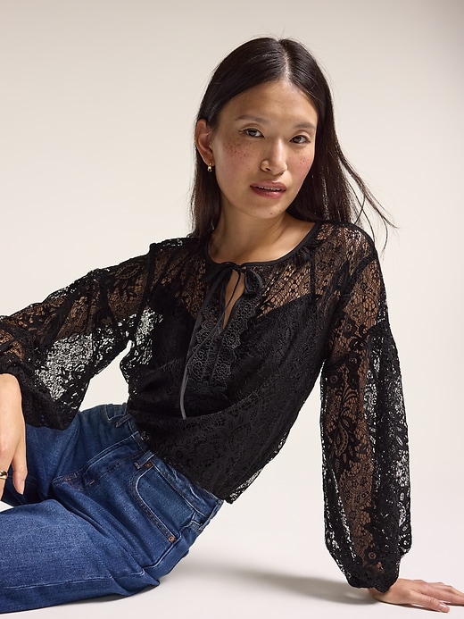 Image number 3 showing, Old Navy x Anna Sui Lace Applique Top
