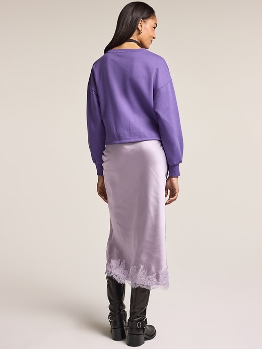 Image number 2 showing, Old Navy x Anna Sui Satin Lace Hem Midi Skirt