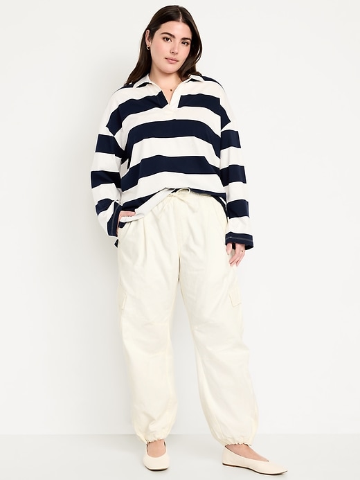 L'image numéro 5 présente Pantalon coupe baril à taille élastique