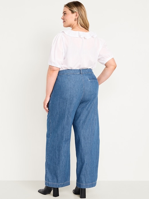 Image number 8 showing, High-Waisted Taylor Trouser Wide-Leg Pants