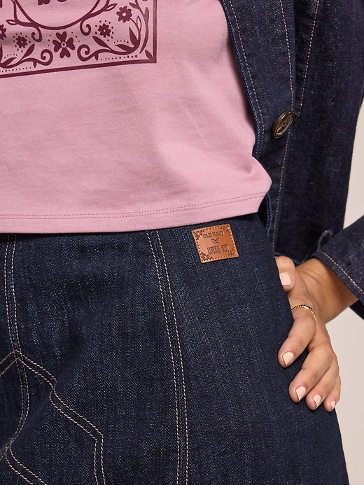 Image number 3 showing, Old Navy x Anna Sui Denim Seamed Mini Skirt