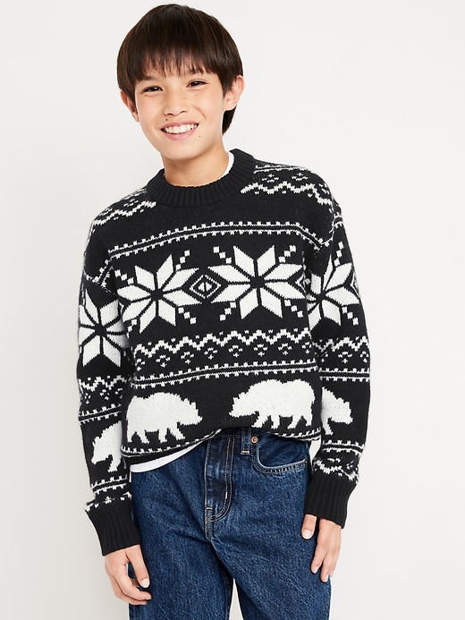 L'image numéro 4 présente Chandail surdimensionné en jacquard SoSoft pour garçon