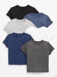 Image number 1 showing, Short-Sleeve Solid T-Shirt 6-Pack for Toddler Boys