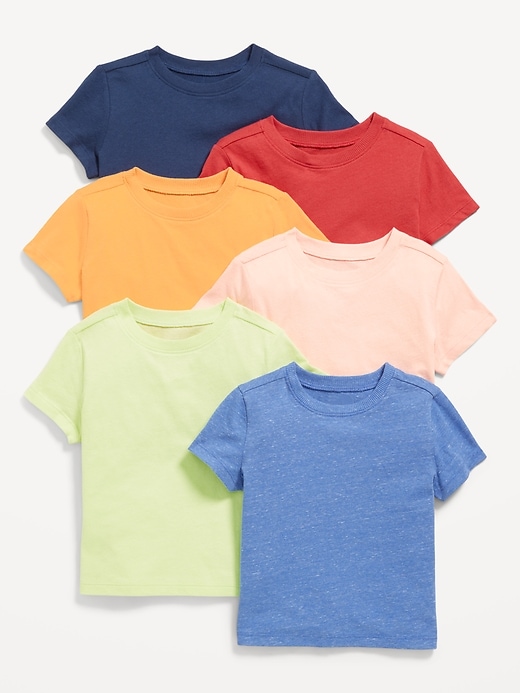 Image number 1 showing, Short-Sleeve Solid T-Shirt 6-Pack for Toddler Boys