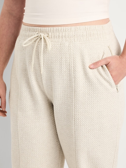 Image number 3 showing, High-Waisted Dynamic Fleece Textured Sweatpants