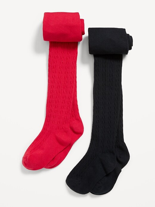 Image number 1 showing, Cable-Knit Tights 2-Pack for Toddler Girls