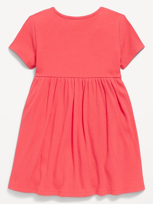 Image number 3 showing, Short-Sleeve Ribbed Graphic Dress for Toddler Girls