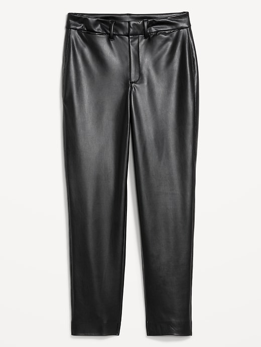 L'image numéro 4 présente Pantalon Pixie droit à taille haute en similicuir
