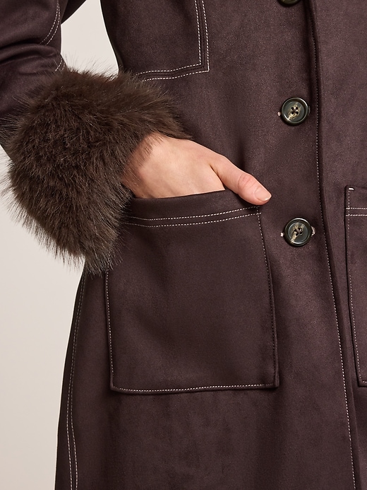 Image number 5 showing, Old Navy x Anna Sui Vegan Suede Coat