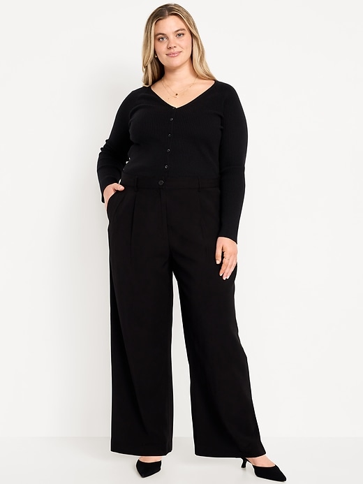 Image number 6 showing, High-Waisted Taylor Trouser Wide-Leg Pants