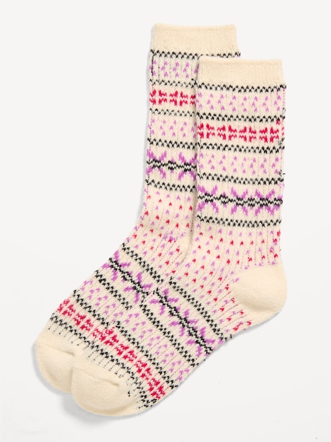 Fair Isle Crew Socks for Women