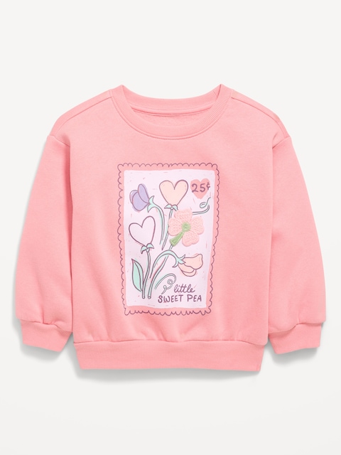 Crew-Neck Graphic Sweatshirt for Toddler Girls
