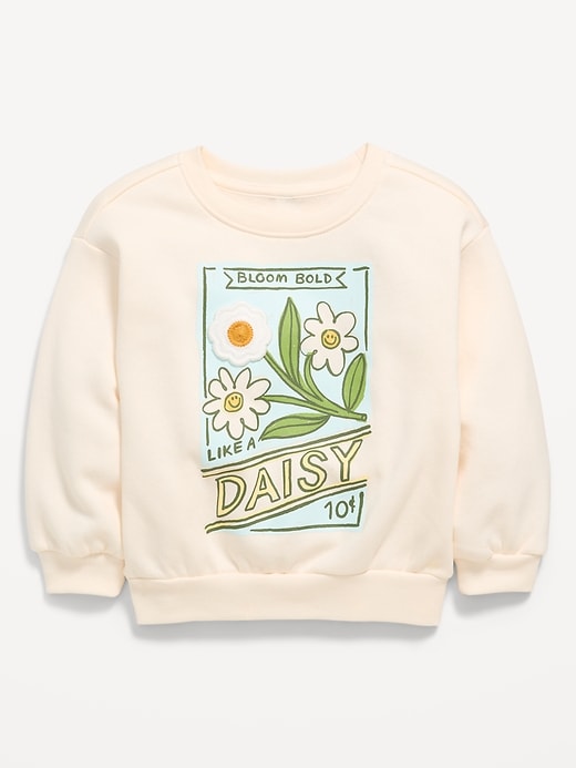 Image number 2 showing, Crew-Neck Graphic Sweatshirt for Toddler Girls