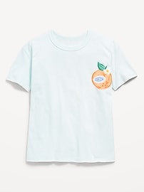 L'image numéro 1 présente T-shirt surdimensionné à manches courtes et à imprimé pour fille