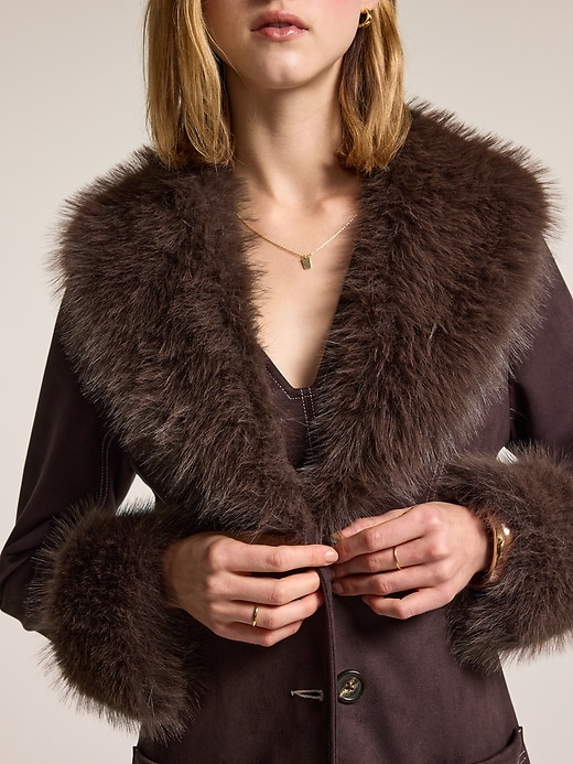 Image number 3 showing, Old Navy x Anna Sui Vegan Suede Coat