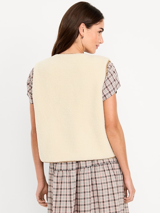 Image number 2 showing, Tie-Front Sherpa Vest
