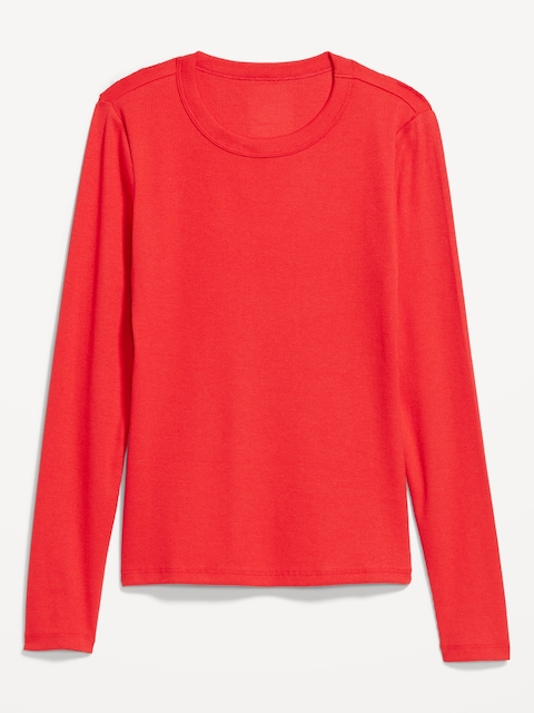 Snug Long-Sleeve Crew-Neck T-Shirt - Amaryllis
