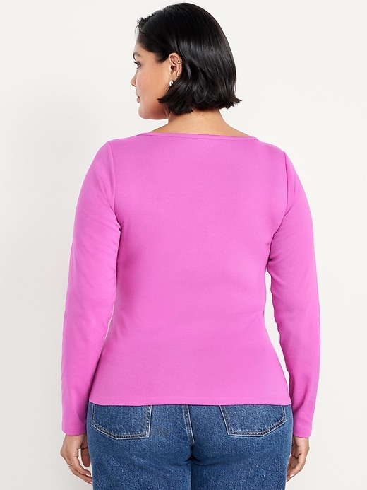 Image number 8 showing, Snug Long-Sleeve Boat-Neck T-Shirt