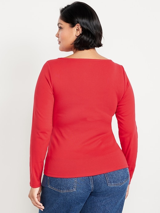 Image number 8 showing, Snug Long-Sleeve Boat-Neck T-Shirt