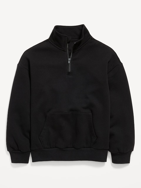 Favorite Fleece Oversized Quarter-Zip for Boys - Blackjack