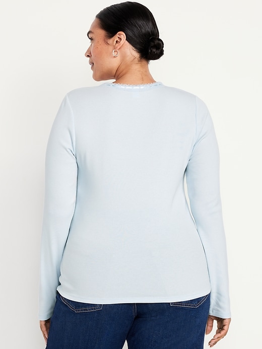 Image number 8 showing, Scoop-Neck Long-Sleeve Ribbed Top