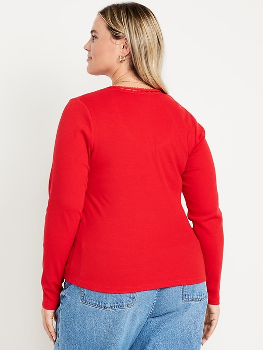 Image number 8 showing, Scoop-Neck Long-Sleeve Ribbed Top