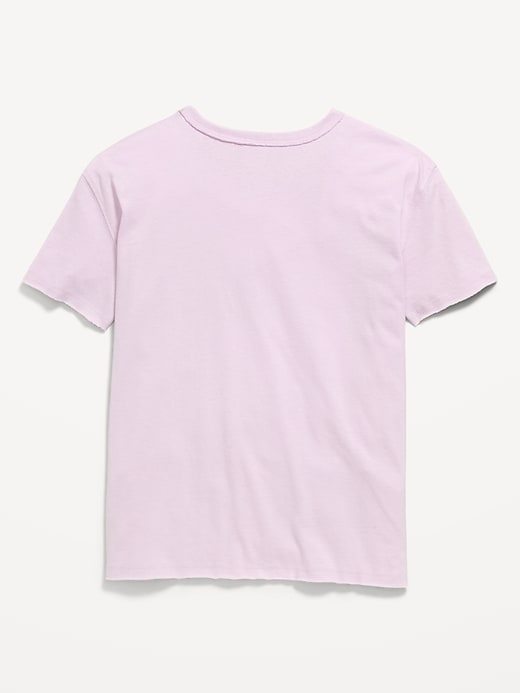 Image number 2 showing, Oversized Short-Sleeve Raw-Edge T-Shirt for Girls