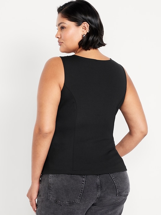 Image number 8 showing, Ponte-Knit Sleeveless Peplum Top