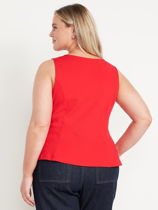 Image number 8 showing, Ponte-Knit Sleeveless Peplum Top