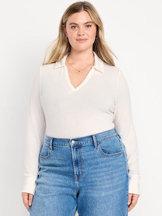 Image number 8 showing, Split-Neck Long-Sleeve Pullover Shirt