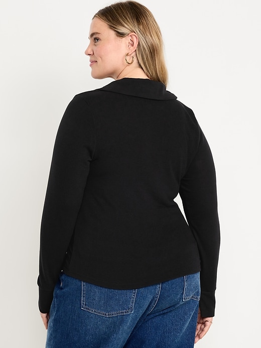 Image number 9 showing, Split-Neck Long-Sleeve Pullover Shirt
