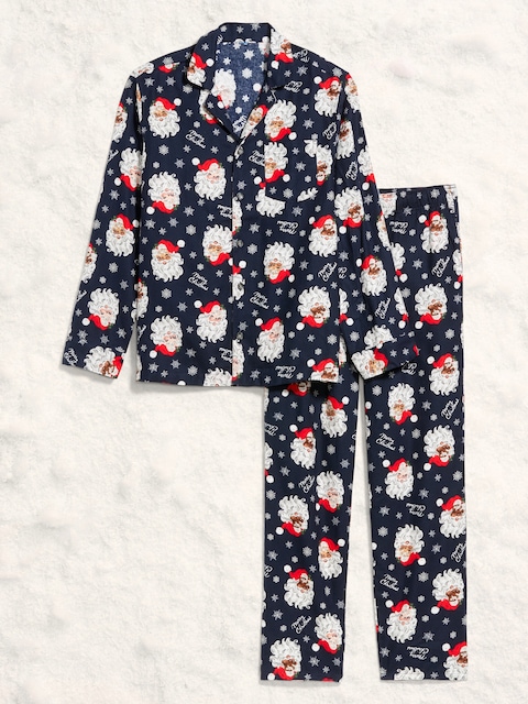 Pyjama en flanelle à motif pour homme - Père Noël Joyeux (Motif Assorti Pour La Famille!)