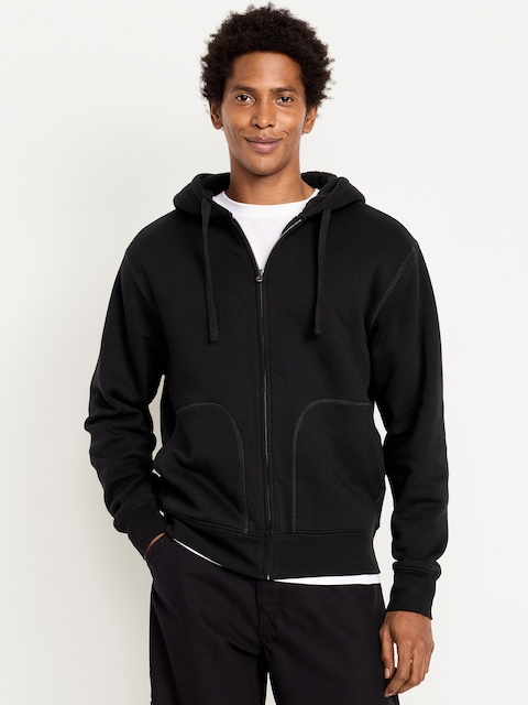 Veste à capuchon en molleton doublée de Sherpa - Noir De Jais