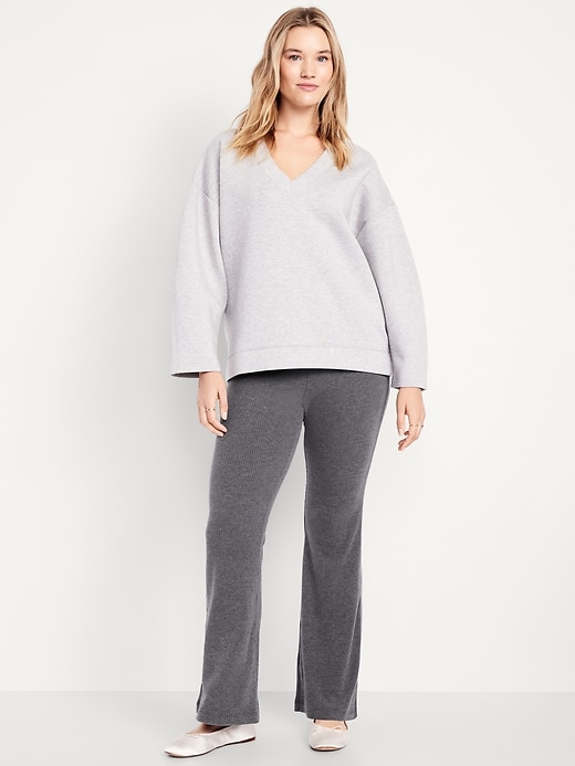 Image number 4 showing, High-Waisted Fashion Ribbed Flare Leggings