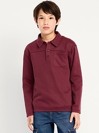 Image number 1 showing, Long-Sleeve Cozy-Knit Polo Sweater for Boys