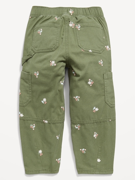 Image number 2 showing, Pull-On Baggy Barrel-Leg Cargo Pants for Toddler Girls